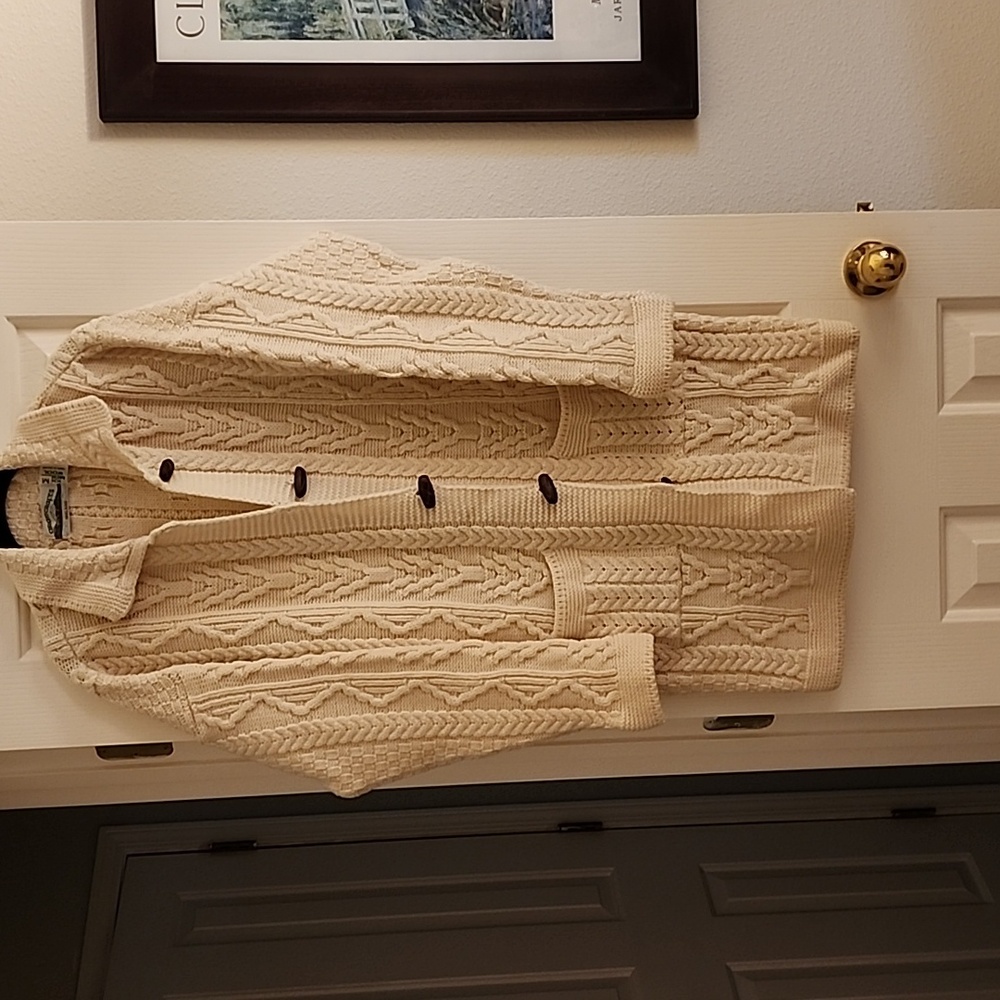 Aran Craft 100% merino wool long cardigan